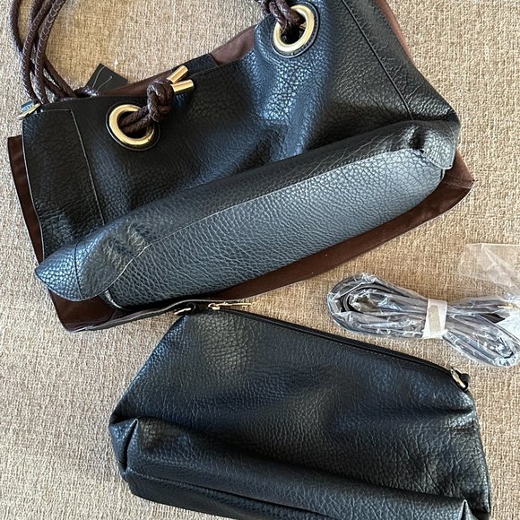 Leather/Flux Handbag with small Pouch Bag - New w/Tags - Picture 2 of 5